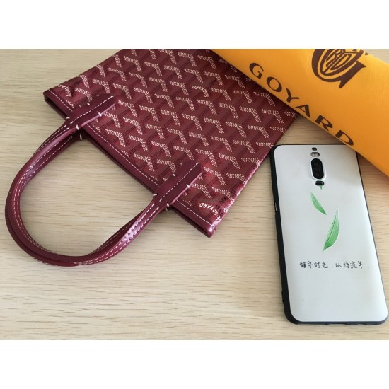Goya Goyard Earl Bag mini Shopper Mini Purses Tote with Genuine Leather P110 Size Bottom Length 17 Pocket Length 205 Bag Body Height 23 Hand Raise 10cm belongs to the Mini Bag Contrasting Version