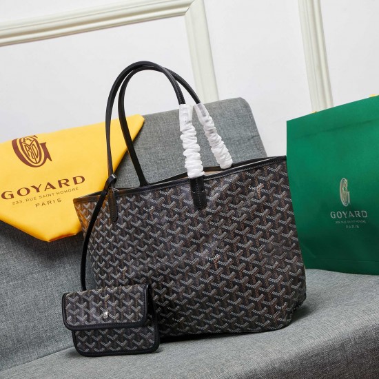 goyard star with models shopping bag leather shoulder mother large capacity handbag large bag travel bag with leather size large bottom length 40 on length 55 bottom width 15 height 30cm medium bottom length 34 on length 46 bottom width 15 height 28cm