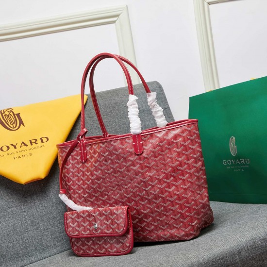 goyard star with models shopping bag leather shoulder mother large capacity handbag large bag travel bag with leather size large bottom length 40 on length 55 bottom width 15 height 30cm medium bottom length 34 on length 46 bottom width 15 height 28cm