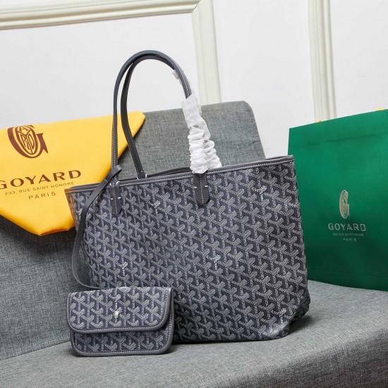 goyard star with models shopping bag leather shoulder mother large capacity handbag large bag travel bag with leather size large bottom length 40 on length 55 bottom width 15 height 30cm medium bottom length 34 on length 46 bottom width 15 height 28cm