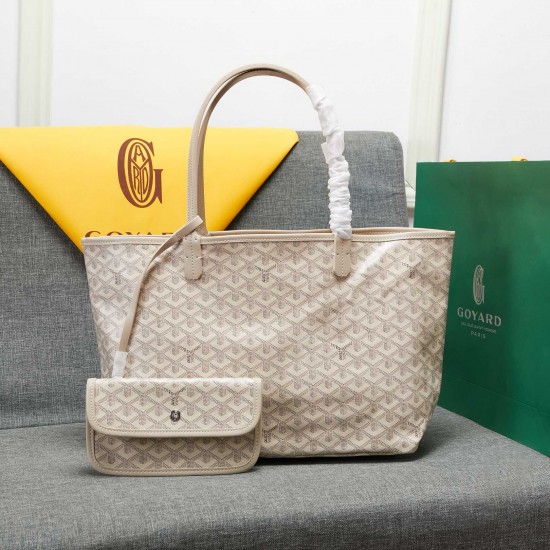 goyard star with models shopping bag leather shoulder mother large capacity handbag large bag travel bag with leather size large bottom length 40 on length 55 bottom width 15 height 30cm medium bottom length 34 on length 46 bottom width 15 height 28cm