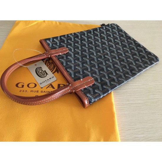 Goya Goyard Earl Bag mini Shopper Mini Purses Tote with Genuine Leather P110 Size Bottom Length 17 Pocket Length 205 Bag Body Height 23 Hand Raise 10cm belongs to the Mini Bag Contrasting Version