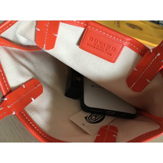 Goya Goyard Earl Bag mini Shopper Mini Purses Tote with Genuine Leather P110 Size Bottom Length 17 Pocket Length 205 Bag Body Height 23 Hand Raise 10cm belongs to the Mini Bag Contrasting Version