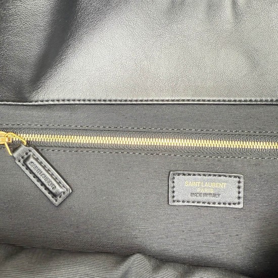 280ICARE plus size quilted sheepskin shopping bag MAXI shopping bag lasso closure design decorated with square quilted seams and classic YSL logo Napa sheepskin central three-dimensional combination of letters avant-garde and air field perfect interpretat