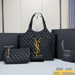 250 YsL most explosive new medium Tote ICAREROSEysl Saint Laurent one of the best bags of the year the most explosive new Tote ICAREROSE the same model gold large logo with all black lambskin super air inside there is a detachable zipper bag this season w