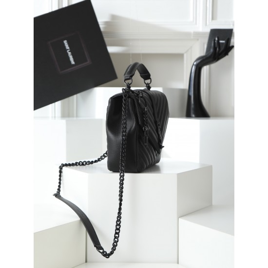 260 black black buckle counter demon models SaintLaurentSLP counter latest version of the market exclusive imported leather original leather goat grain hand-embroidered V line super silky soft comfortable bag shape exquisite practical pocket YSL gold buck