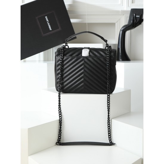 260 black black buckle counter demon models SaintLaurentSLP counter latest version of the market exclusive imported leather original leather goat grain hand-embroidered V line super silky soft comfortable bag shape exquisite practical pocket YSL gold buck