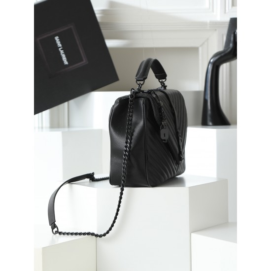 290 black black buckle counter demon models SaintLaurentSLP counter latest version of the market exclusive imported leather original leather goat grain hand-embroidered V line ultra-smooth soft and comfortable bag shape exquisite practical pocket YSL gold