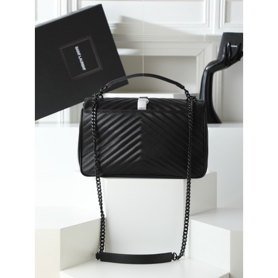 290 black black buckle counter demon models SaintLaurentSLP counter latest version of the market exclusive imported leather original leather goat grain hand-embroidered V line ultra-smooth soft and comfortable bag shape exquisite practical pocket YSL gold