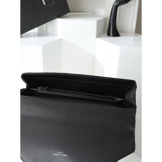 290 black black buckle counter demon models SaintLaurentSLP counter latest version of the market exclusive imported leather original leather goat grain hand-embroidered V line ultra-smooth soft and comfortable bag shape exquisite practical pocket YSL gold