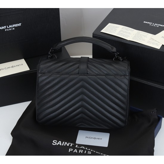 Lot 260 black black buckle counter demon models SaintLaurentSLP counter latest version of the market exclusive imported leather original leather goat grain hand-embroidered V line super silky soft and comfortable bag shape exquisite practical pocket YSL g