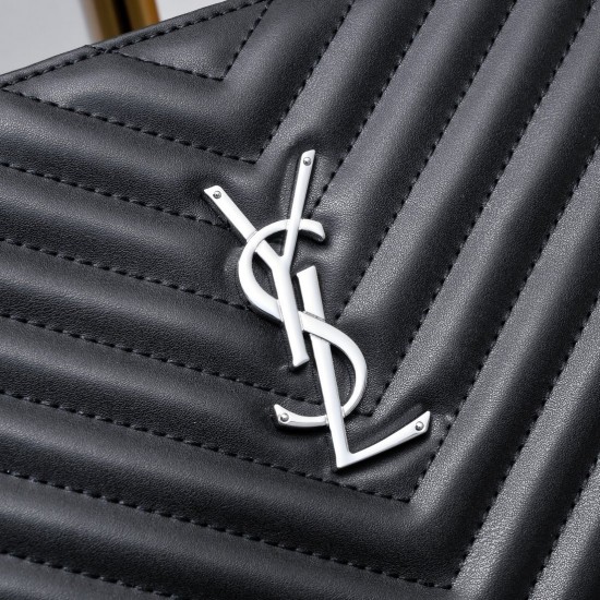 160 Silver Buckle YSL Market Exclusive Beaten and molded to order The highest version of the market Strong YvesSaintLaurent Embroidery Line Clutch Italian Calfskin Leather Handle Super The first in the market to be launched Size 30Cm Model 1850