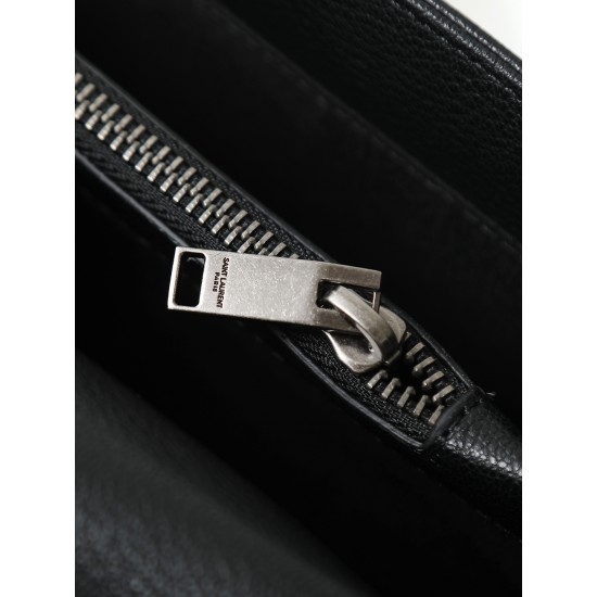290 black silver buckle counter demon models SaintLaurentSLP counter latest version of the market exclusive imported leather original leather goat grain hand-embroidered V line ultra-smooth soft and comfortable bag shape exquisite practical pocket YSL gol