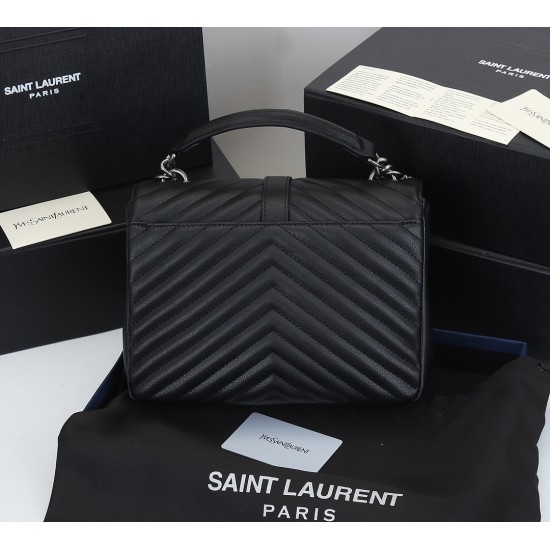 260 black and silver buckle counter demon models SaintLaurentSLP counter latest version of the market exclusive imported leather original leather goat grain hand-embroidered V line super silky soft and comfortable bag shape exquisite practical pocket YSL 