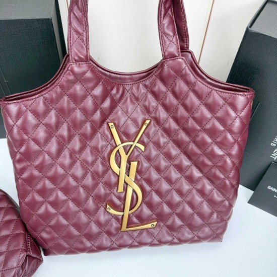 250 YsL most explosive new medium Tote ICAREROSEysl Saint Laurent one of the best bags of the year the most explosive new Tote ICAREROSE the same model gold large logo with all black lambskin super air inside there is a detachable zipper bag This season w