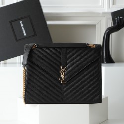 270V show SaintLaurent SaintLaurent SSLP counter newest version market exclusive Decorative interlocking metal YSL logo The hardware is perfect and flawless The original ball pattern pattern The handfeel is superb The details are exquisite handmade Exquis