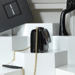 250YSL crocodile pattern Prince Wen the same models continue to burst in the special cowhide pressure three-dimensional pattern imported electroplating antique silver hardware street photography talisman tracking focus practical classic models temperament