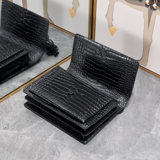 250YSL crocodile pattern Prince Wen the same models continue to burst in the special cowhide pressure three-dimensional pattern imported electroplating antique silver hardware street photography talisman tracking focus practical classic models temperament