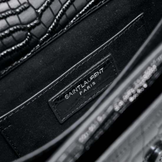 250YSL crocodile pattern Prince Wen the same models continue to burst in the special cowhide pressure three-dimensional pattern imported electroplating antique silver hardware street photography talisman tracking focus practical classic models temperament