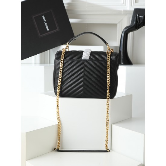 260 black gold buckle counter demon models SaintLaurentSLP counter latest version of the market exclusive imported leather original leather goat grain hand-embroidered V line ultra-smooth soft and comfortable bag shape exquisite practical pocket YSL gold 