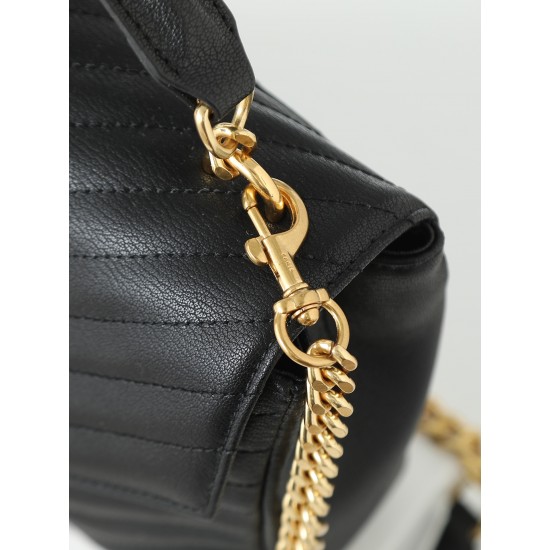 260 black gold buckle counter demon models SaintLaurentSLP counter latest version of the market exclusive imported leather original leather goat grain hand-embroidered V line ultra-smooth soft and comfortable bag shape exquisite practical pocket YSL gold 