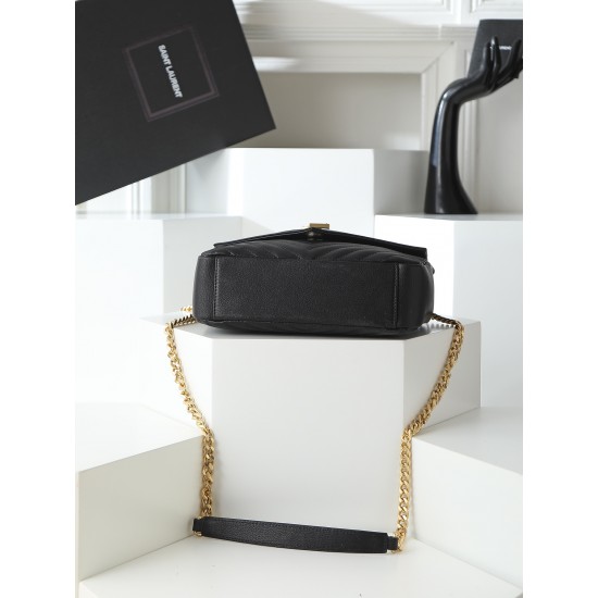 260 black gold buckle counter demon models SaintLaurentSLP counter latest version of the market exclusive imported leather original leather goat grain hand-embroidered V line ultra-smooth soft and comfortable bag shape exquisite practical pocket YSL gold 