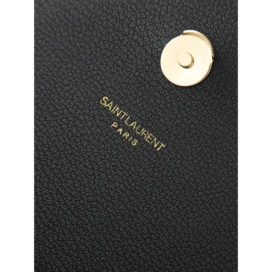 260 black gold buckle counter demon models SaintLaurentSLP counter latest version of the market exclusive imported leather original leather goat grain hand-embroidered V line ultra-smooth soft and comfortable bag shape exquisite practical pocket YSL gold 