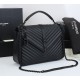 Lot 290 black black buckle counter demon models SaintLaurentSLP counter latest version of the market exclusive imported leather original leather goat grain hand-embroidered V line ultra-smooth soft and comfortable bag shape exquisite practical pocket YSL 