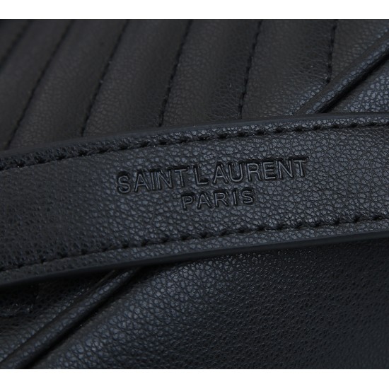 Lot 290 black black buckle counter demon models SaintLaurentSLP counter latest version of the market exclusive imported leather original leather goat grain hand-embroidered V line ultra-smooth soft and comfortable bag shape exquisite practical pocket YSL 