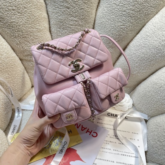 730 light pink ball pattern large 23P super hot double backpack physical very small about the same size as the old duma color color is undoubtedly still a premium model is difficult to buy bitter on the body is very good with the very durable absolutely w