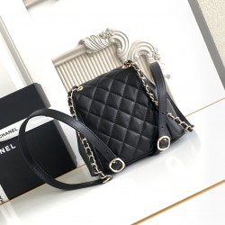 660 Chanel 23P super hot plain calf leather double backpack model 3787 The physical is very small and the old duma about the same size Undoubtedly still a premium model is very difficult to buy On the body is very good with the very durable will become a 