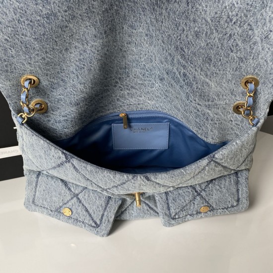 880 Cowboy Chanel25K fall and winter limited edition shopping bag High-end sense of pull full AS5727 really too excited cowboy with gold metal double pockets chain vintage pendant more stylish immediately let the classic diamond retro generous golden doub