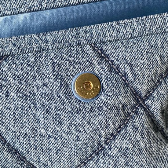 830 denim Chanel25K fall and winter limited edition shopping bag High-class sense of pull full AS5740 really too excited about the sheepskin with gold metal double pockets chain vintage pendant more stylish immediately make the classic diamond retro gener