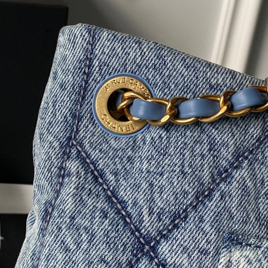 830 denim Chanel25K fall and winter limited edition shopping bag High-class sense of pull full AS5740 really too excited about the sheepskin with gold metal double pockets chain vintage pendant more stylish immediately make the classic diamond retro gener