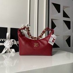 730 Chanel25K hippie bag hobo advanced sense full of fall and winter must-have AS5837 calf leather with retro old metal classic double Clogo wide version of the leather through the chain design retro and fashionable Enlarged diamond pattern simple bag typ