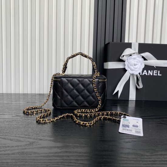 680 Chanel25B Double C logo handle cosmetic case AP4799 Exquisite handle design is more fashionable Grain cowhide leather with metal vintage hardware texture wear-resistant and durable Classic design style versatile and practical Really exquisite Oh high 