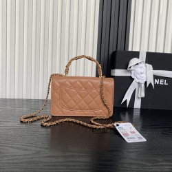 680 Chanel25B Woc Double C logo handle AP4785 Exquisite handle design is more fashionable Grain cowhide leather with metal vintage hardware texture wear-resistant and durable Classic design style versatile and practical Really exquisite Oh high value Smal