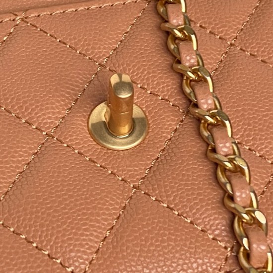 680 Chanel25B Woc Double C logo handle AP4785 Exquisite handle design is more fashionable Grain cowhide leather with metal vintage hardware texture wear-resistant and durable Classic design style versatile and practical Really exquisite Oh high value Smal