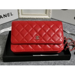 420 Chanel 0497A original sheepskin WOC small bag fashionable atmospheric double C let you more confident gold and silver buckle long chain can be collected in the bag can be used as a clutch bag inside the card space zipper space change space compact and