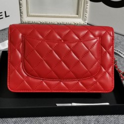 420 Chanel 0497A original sheepskin WOC small bag fashionable atmospheric double C let you more confident gold and silver buckle long chain can be collected in the bag can be used as a clutch bag inside the card space zipper space change space compact and