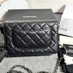 420 top original single 2020 spring and summer new version WOC33814 wealth bag imported original sheepskin classic diamond lattice and leather through the metal chain of the classic design appearance and the same as the previous classic Woc difference is 