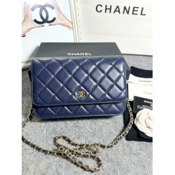 420 top original single 2020 spring and summer new version WOC33814 wealth bag imported original sheepskin classic diamond lattice and leather through the metal chain of the classic design appearance and the same as the previous classic Woc difference is 