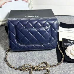 420 top original single 2020 spring and summer new version WOC33814 wealth bag imported original sheepskin classic diamond lattice and leather through the metal chain of the classic design appearance and the same as the previous classic Woc difference is 