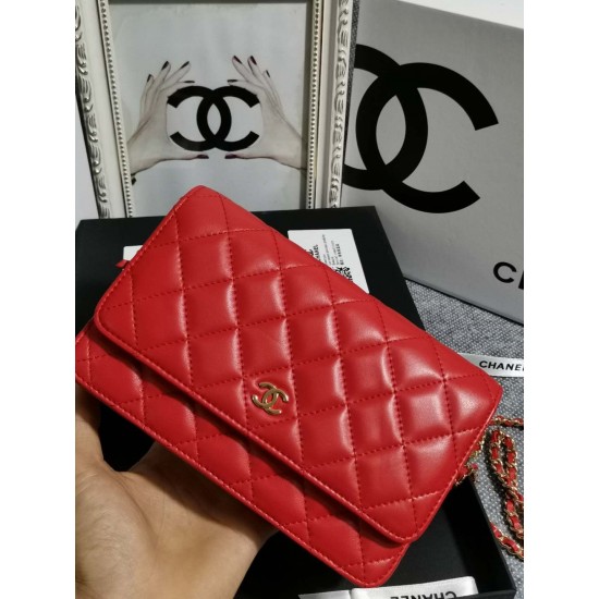 420 Chanel 0497A original sheepskin WOC small bag fashionable atmospheric double C let you more confident gold and silver buckle long chain can be collected in the bag can be used as a clutch bag inside the card space zipper space change space compact and