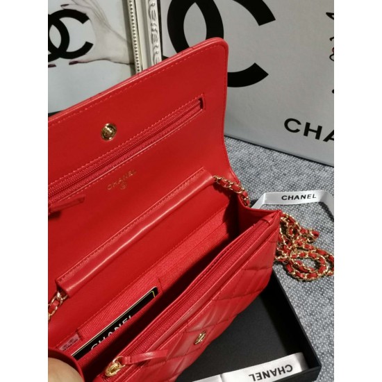 420 Chanel 0497A original sheepskin WOC small bag fashionable atmospheric double C let you more confident gold and silver buckle long chain can be collected in the bag can be used as a clutch bag inside the card space zipper space change space compact and