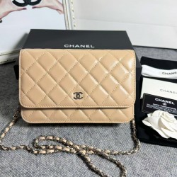 420 top original single 2020 spring and summer new version WOC33814 wealth bag imported original sheepskin classic diamond lattice and leather through the metal chain of the classic design appearance and the same as the previous classic Woc difference is 