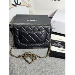 420 top original single 2020 spring and summer new version WOC33814 wealth bag imported original sheepskin classic diamond lattice and leather through the metal chain of the classic design appearance and the same as the previous classic Woc difference is 