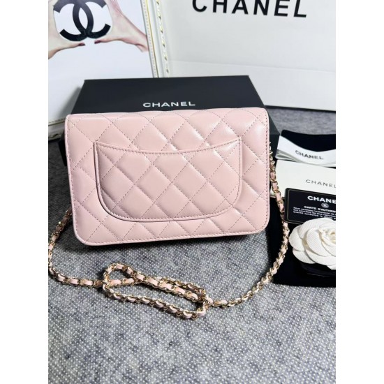 420 top original single 2020 spring and summer new version WOC33814 wealth bag imported original sheepskin classic diamond lattice and leather through the metal chain of the classic design appearance and the same as the previous classic Woc difference is 