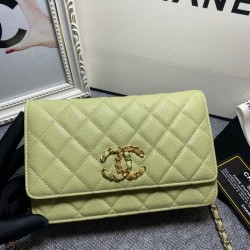 450 large explosive Chane AP1794 2020 new imported cowhide leather fine ball pattern woc too love at a glance on the logo than the classic model of the larger half wear leather half wear gold chain very delicate capacity do not worry about the capacity to