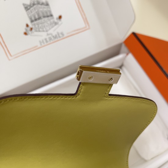 Constance Kang Kang 19cm Chick Yellow Gold Buckle Epsom Palm Leather